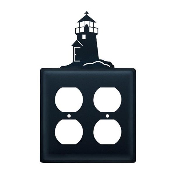 Village Wrought Iron Village Wrought Iron EOO-10 Lighthouse Outlet Cover Double - Black EOO-10